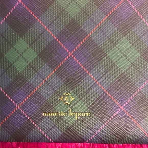 Nanette Lepore Tartan Cosmetic Bag - Green and Purple - Picture 3 of 6